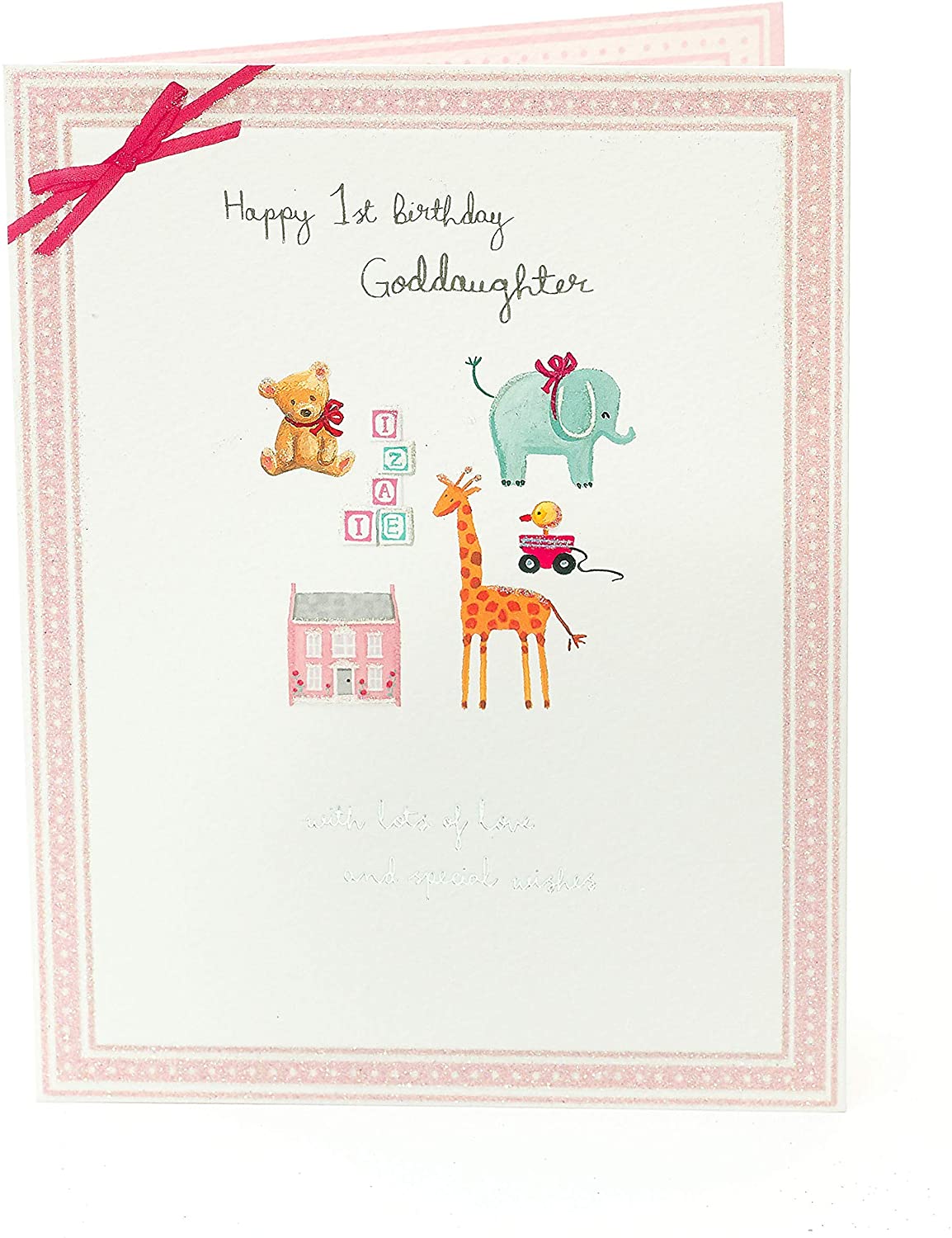 Goddaughter 1st Birthday Card Cute Animals 