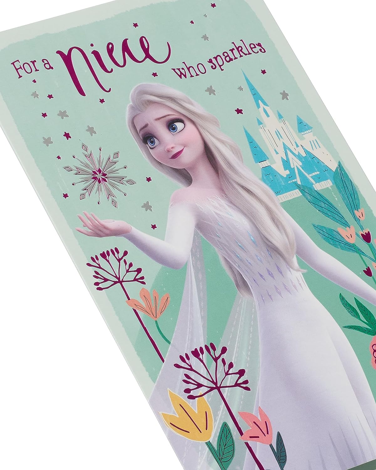 Disney Elsa Floral Design Niece Birthday Card
