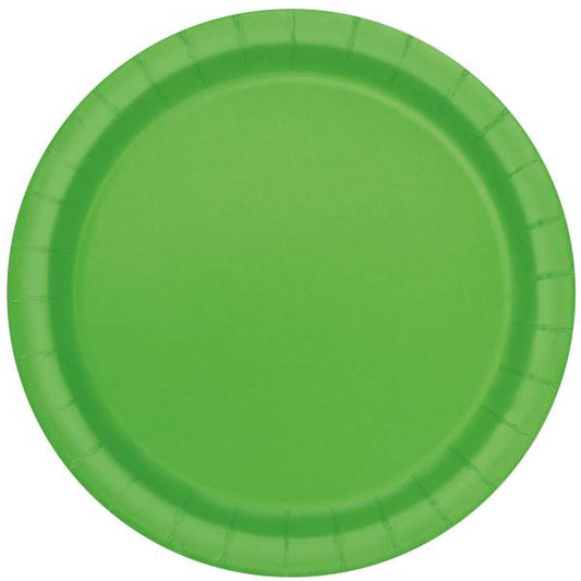 Pack of 16 Lime Green Solid Round 9" Dinner Plates