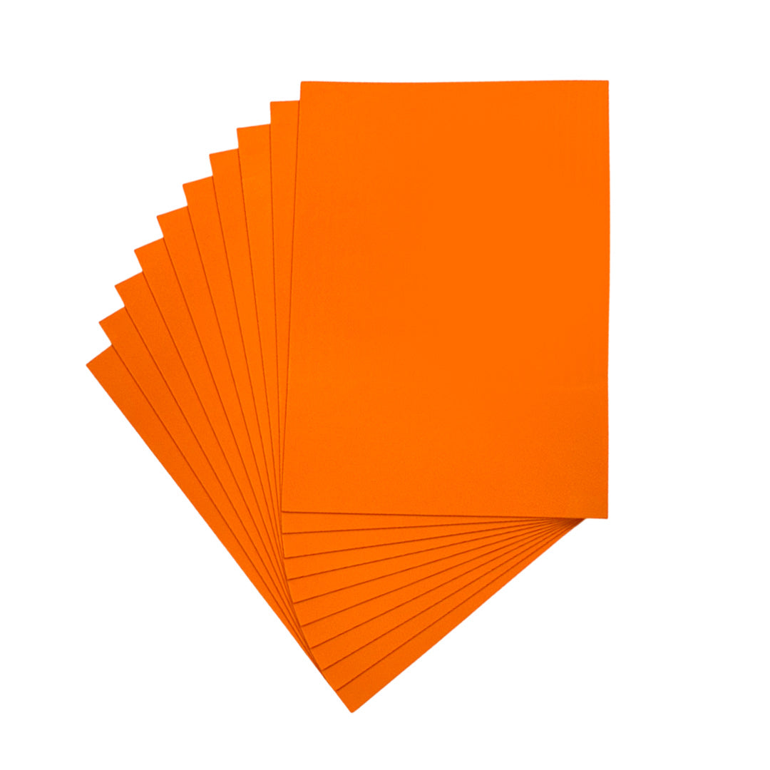 Pack of 50 A4 Orange Coloured EVA Foam Sheets