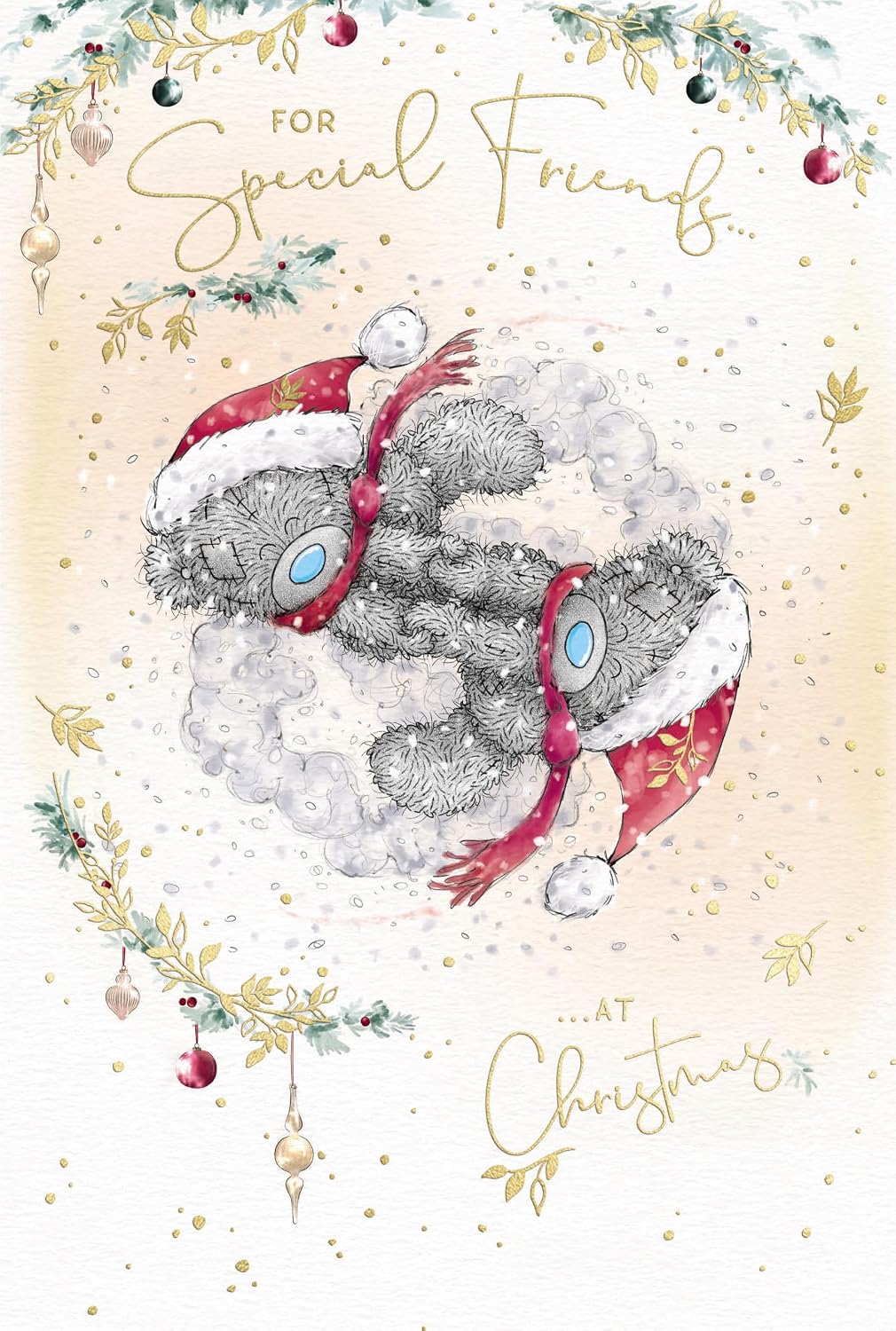 Bears Dancing In The Snow Special Friends Christmas Card