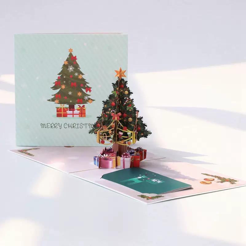 Classic Xmas Tree Holiday Elegance 3D Pop Up Christmas Card