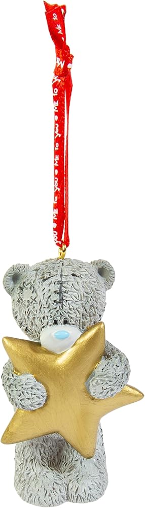 Tatty Teddy With Christmas Star Tree Decoration With Satin Ribbon Official Collection