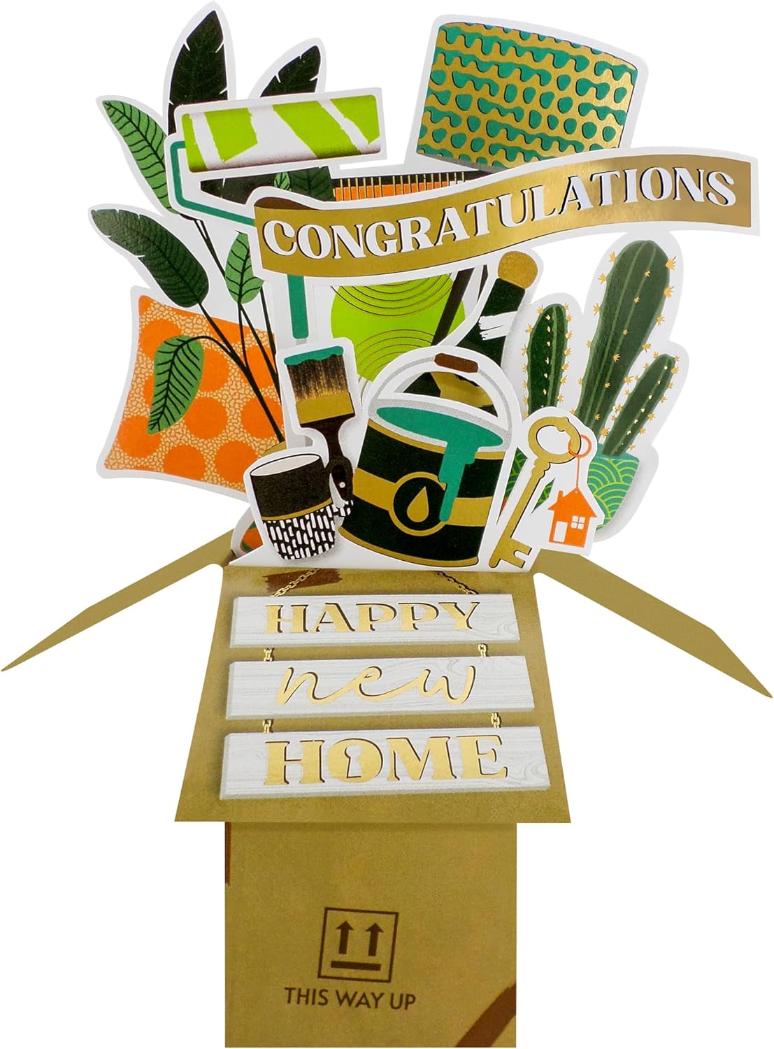 Congratulations Happy New Home Pop Up Greeting Card