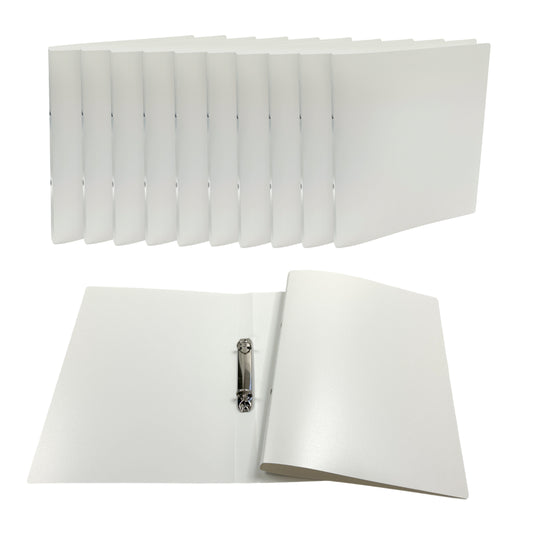 Pack of 12 A4 White Ring Binders by Janrax