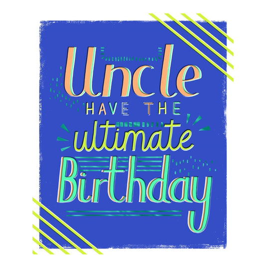 Uncle Birthday Card Contemporary Text Design