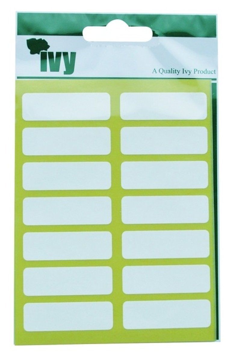 Pack of 98 White 12x38mm Rectangular Labels