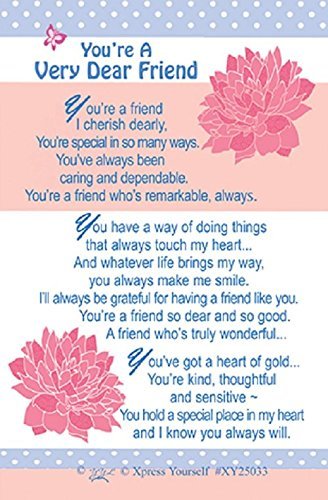 Friendship You're A Very Dear Friend Xpress Yourself Keepsake Wallet Purse Card