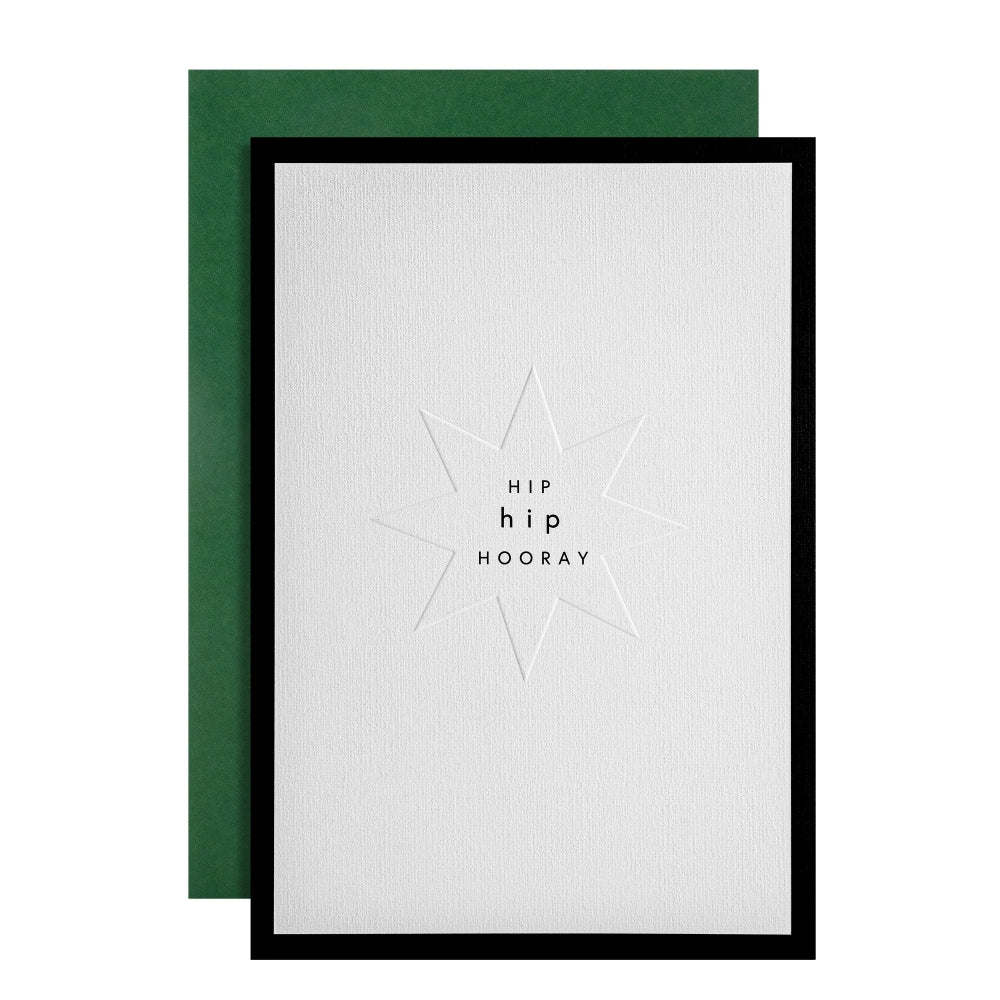 Memento Luxe Hip hip Hooray Birthday Card with Mini Card, Keepsake 