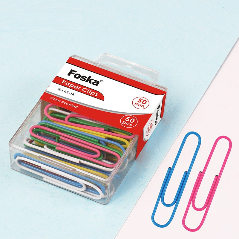Pack of 300 Assorted Coloured Paper Clips 33mm