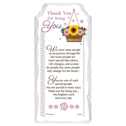 Thank You For Being You Sentimental Handcrafted Ceramic Plaque