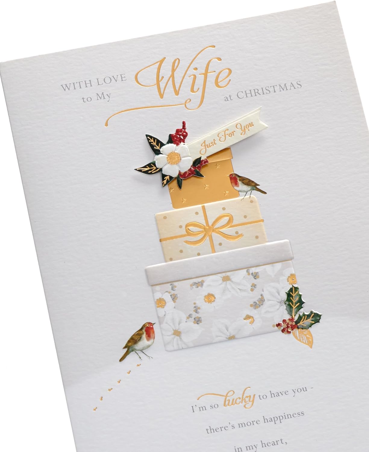 Wife Christmas Card Sophisticated Design 