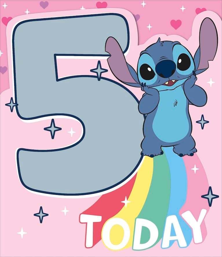 Unique Stitch Design For Girls 5th Birthday Card