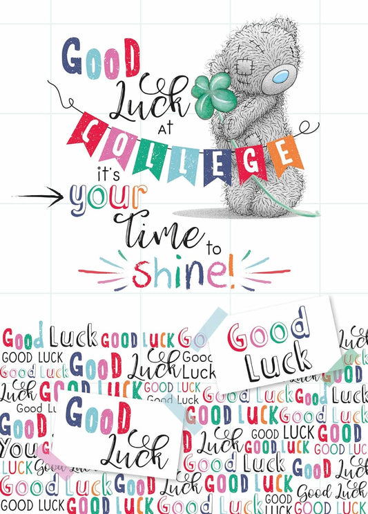Bear And Clover Good Luck At College Card