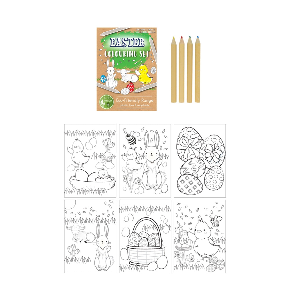 Pack of 12 Eco-Friendly’ Mini Easter Colouring Set