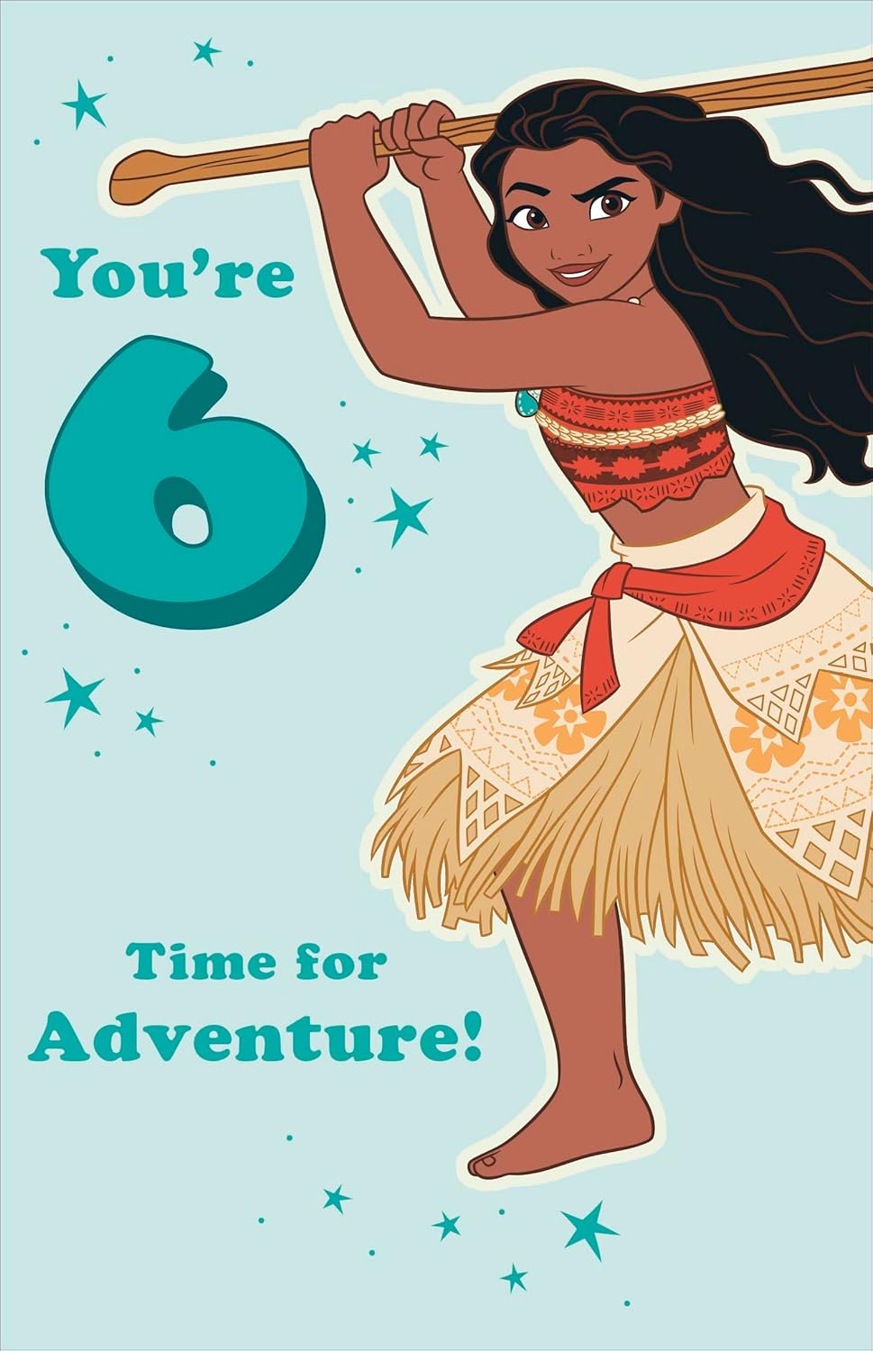 Disney Princess Moana 6th Kids Birthday Card For Her