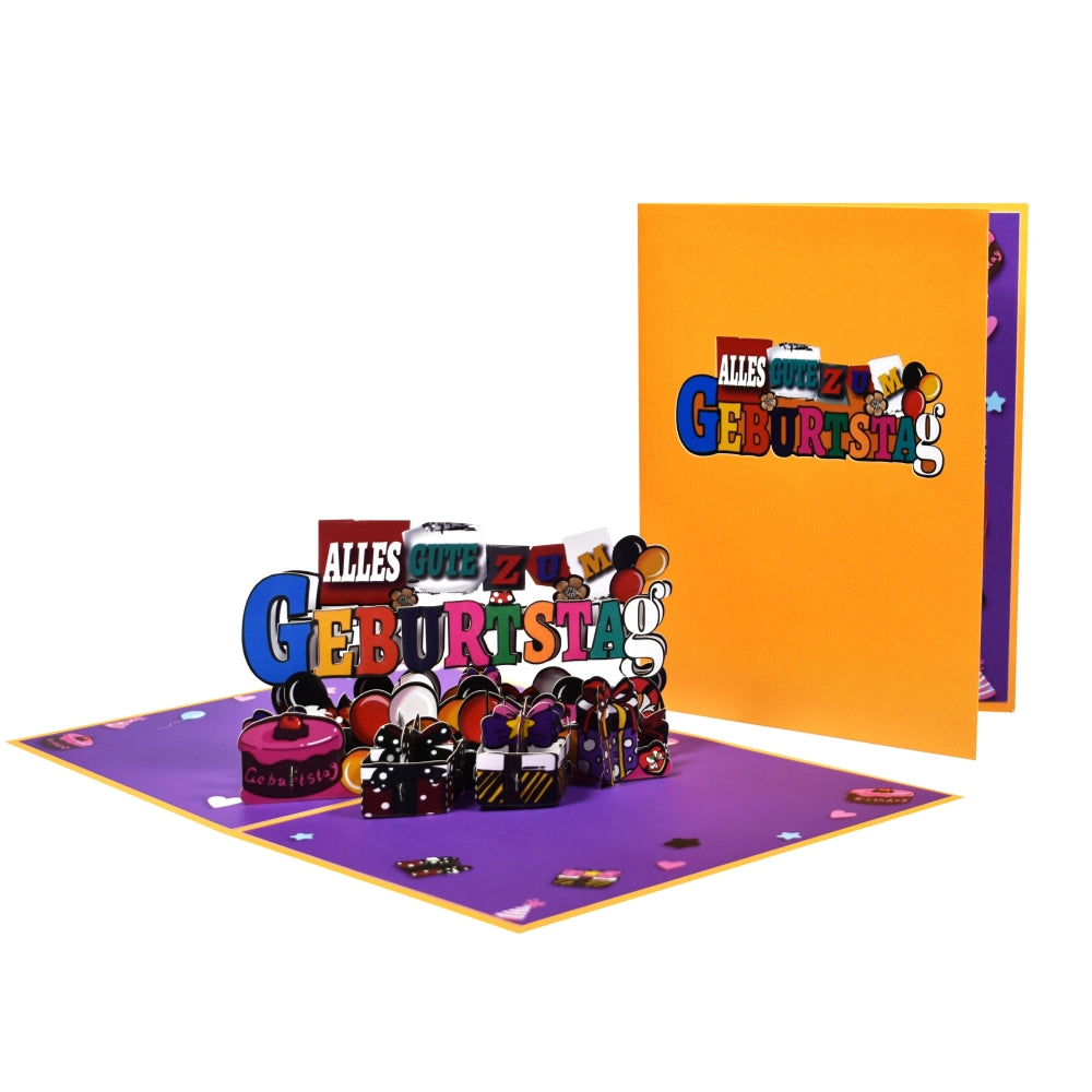 “Alles Gute zum Geburtstag” German Birthday 3D Pop Up Greeting Card
