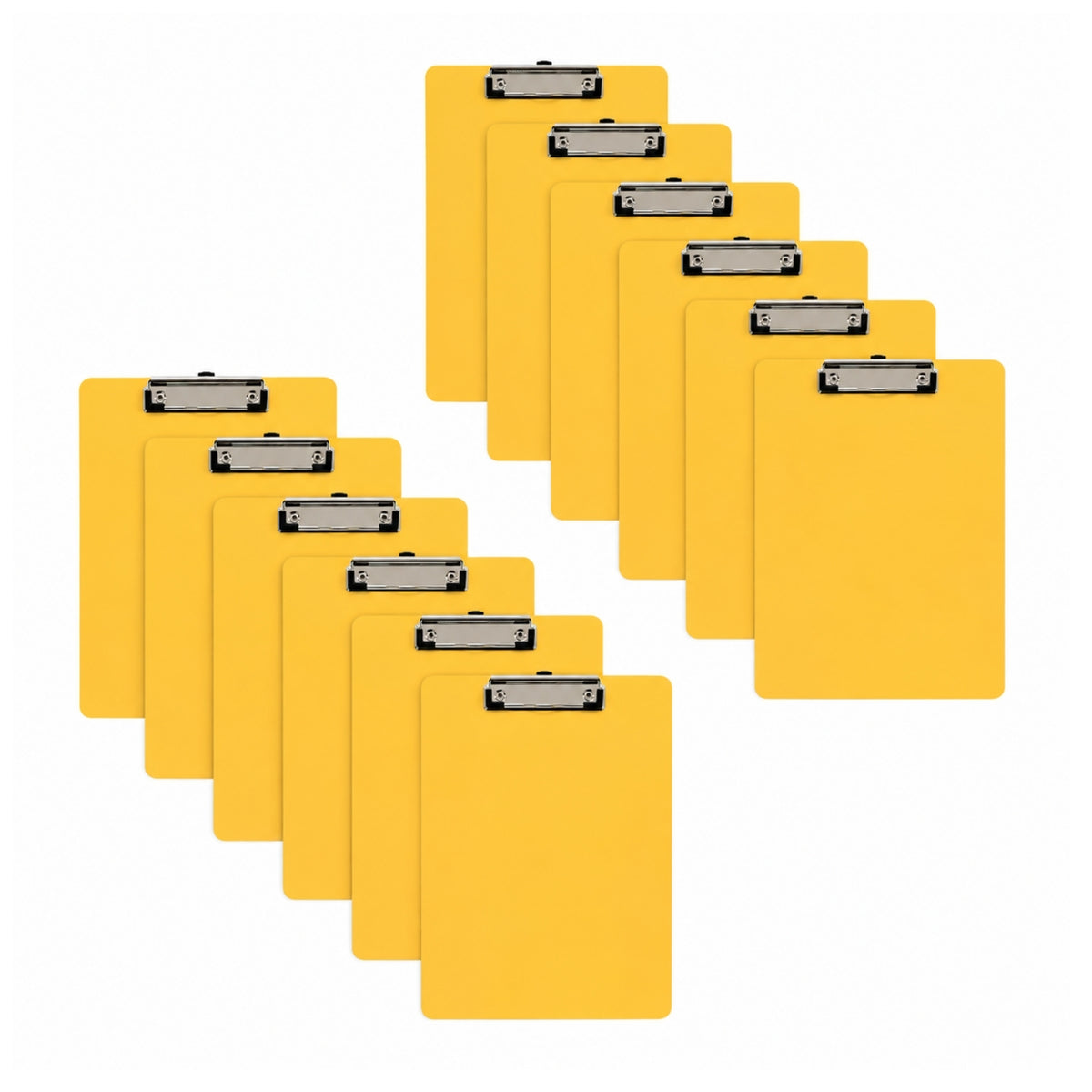 Pack of 12 Pack of 4 Rigid Mdf A4 Erasable Yellow Whiteboard Clipboards