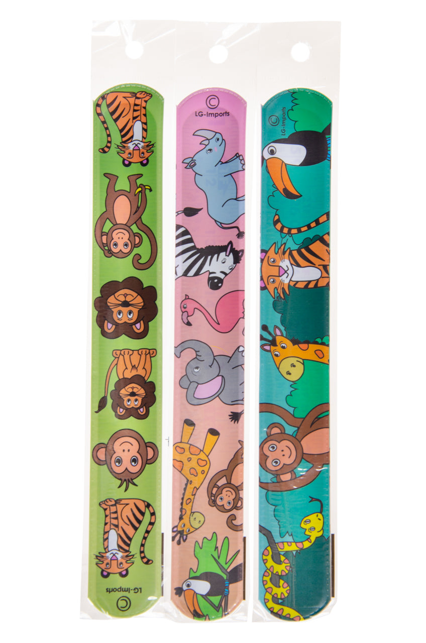 Pack of 6 Wild Animal Snap Bracelets