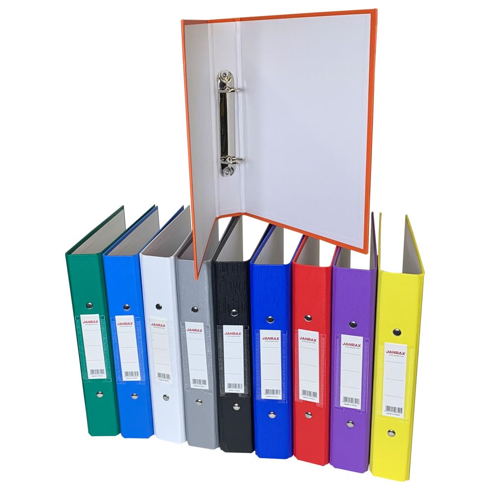 Pack of 10 A5 Purple Paper Over Board Ring Binders by Janrax