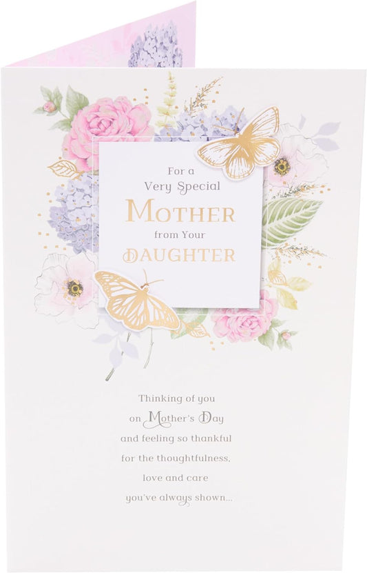 To Special Mother From Daughter Floral Sentimental Design Mother's Day Card