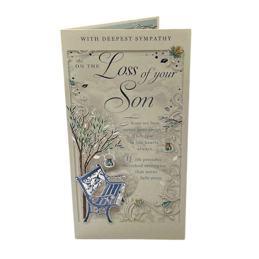 Loss of Son Floral Design Sympathy Opacity Card