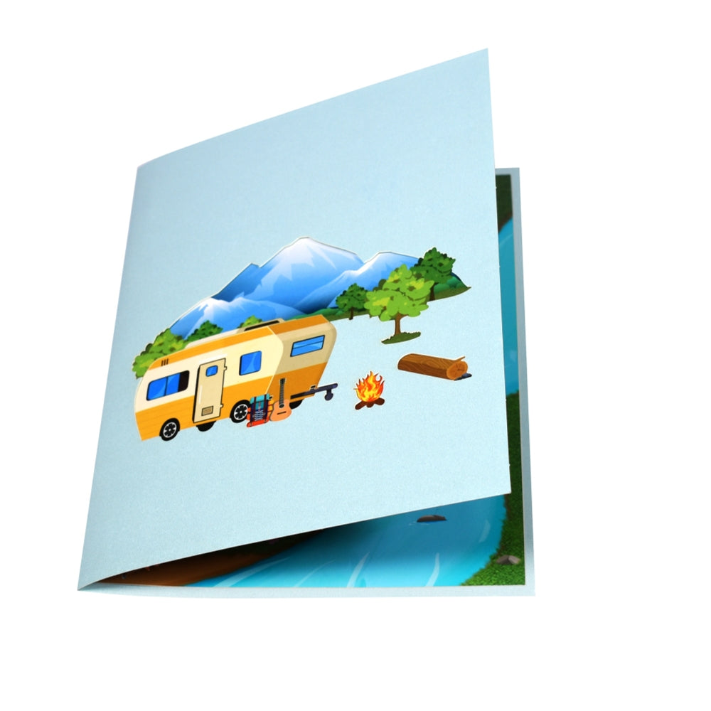Camping Scene 3D Pop Up Greeting Card