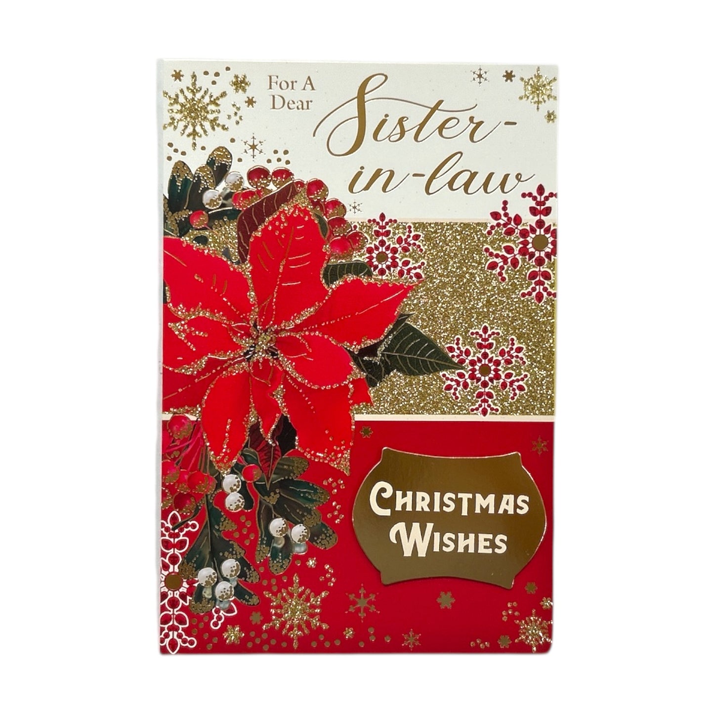 For a Dear Sister In Law Poinsettia Flower Design Christmas Card
