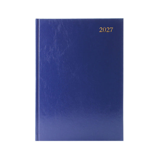 Janrax 2027 A4 Day Per Page Appointments Blue Desk Diary