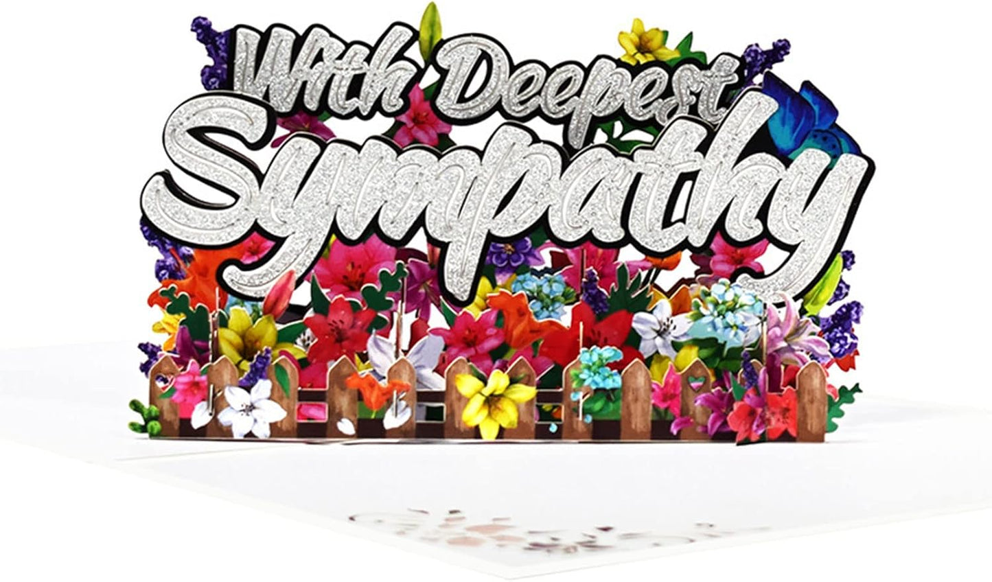 With Deepest Sympathy Condolence 3D Pop Up Greeting Card