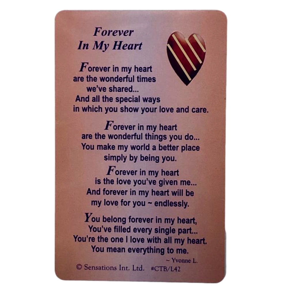 Forever In My Heart...Wallet Card (Sentimental Keepsake Wallet / Purse Card).