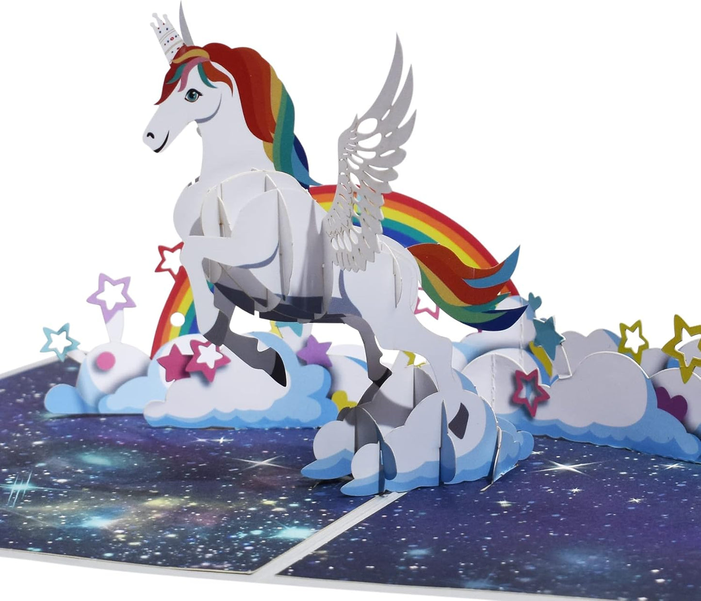 Stereoscopic Unicorn Galaxy 3D Pop Up Greeting Card - Kids Theme Birthday