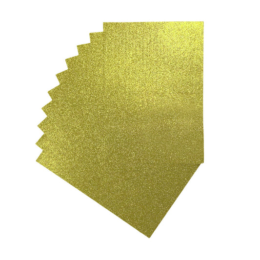 Pack of 200 A4 Yellow Glitter EVA Foam Sheets