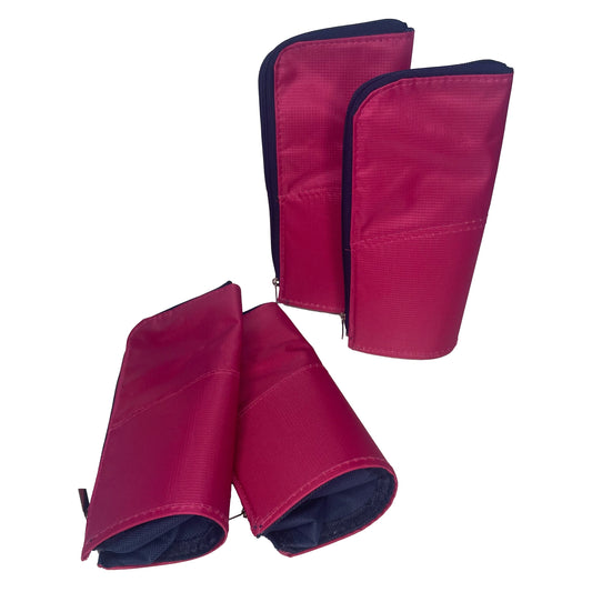 Pack of 10 Pink Standing Zipped Pencil Cases