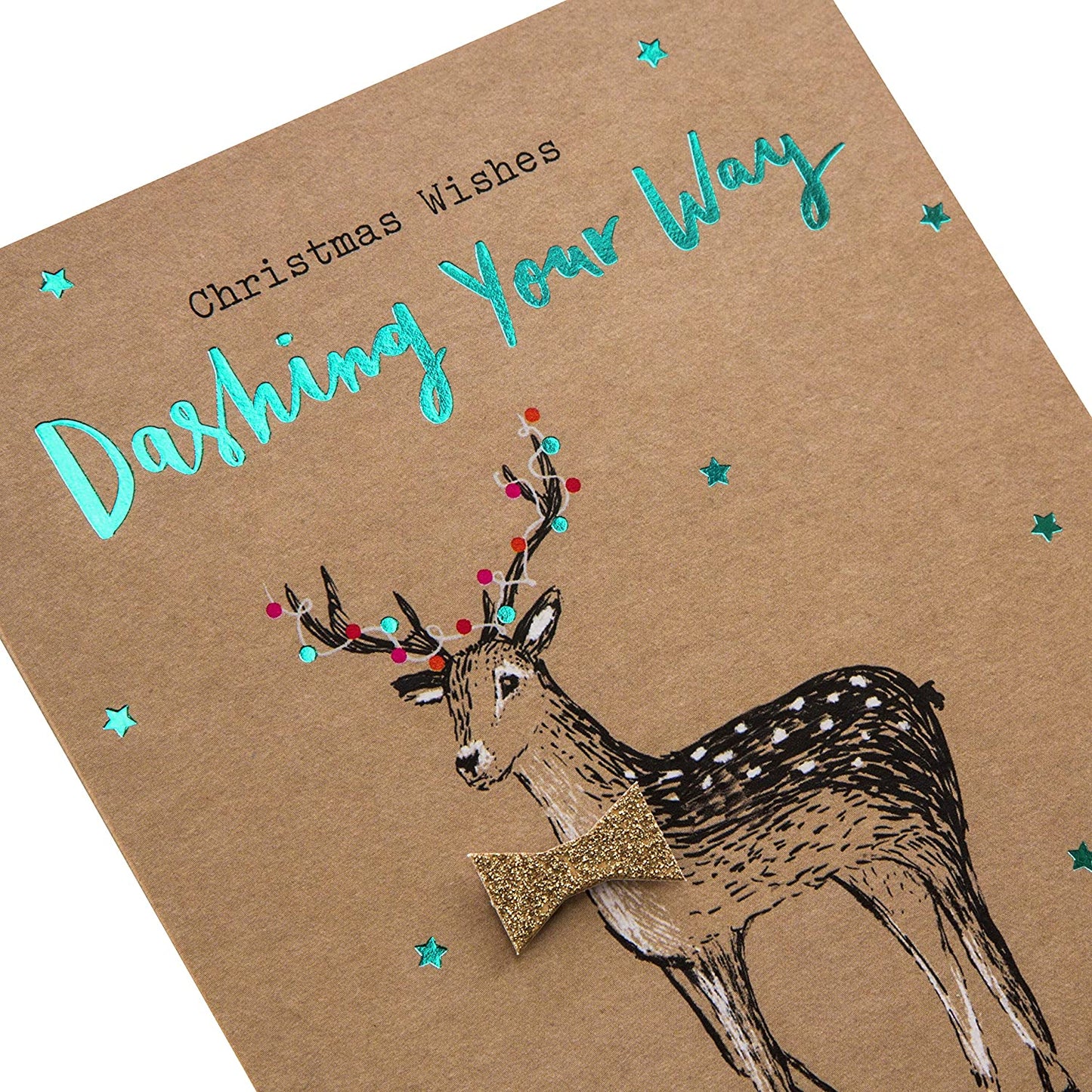 Reindeer with Bow-Tie Design Christmas Card 