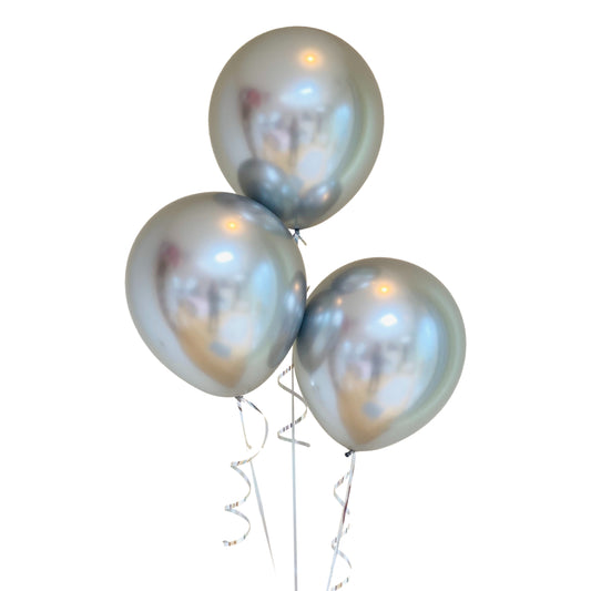 Bag of 50 Metallic Silver Colour 12" Latex Balloons