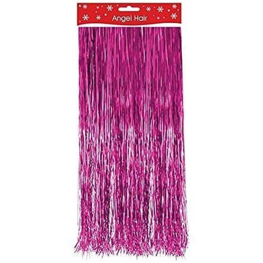 20cm Lamatta Tinsel Angel Hair Hot Pink