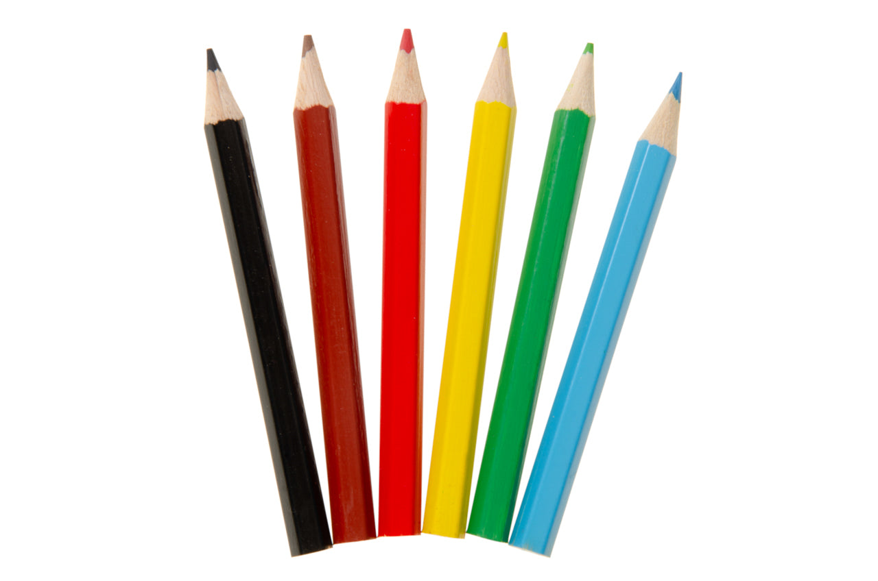 12 Pack of 6 Pieces Pirate Design Colored Pencils 9cm