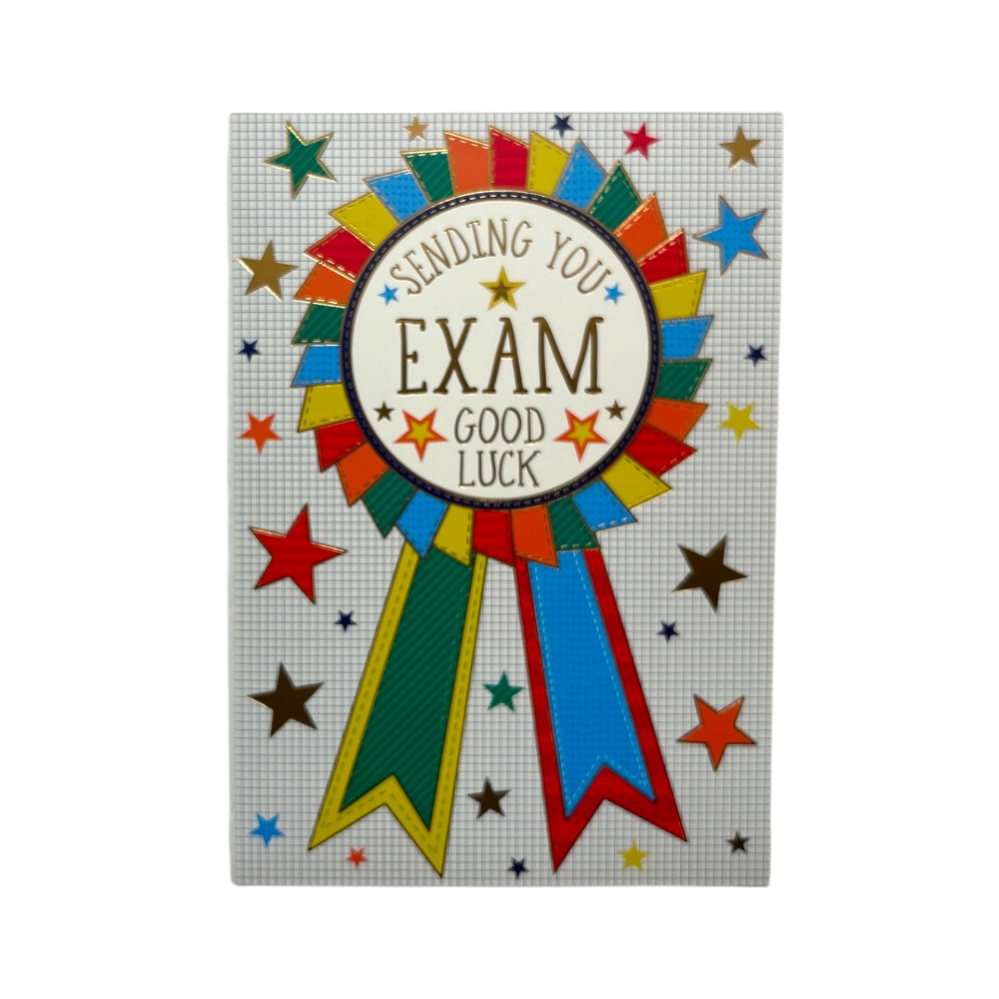 In Your Exams Colourful Rosette Design Good Luck Card