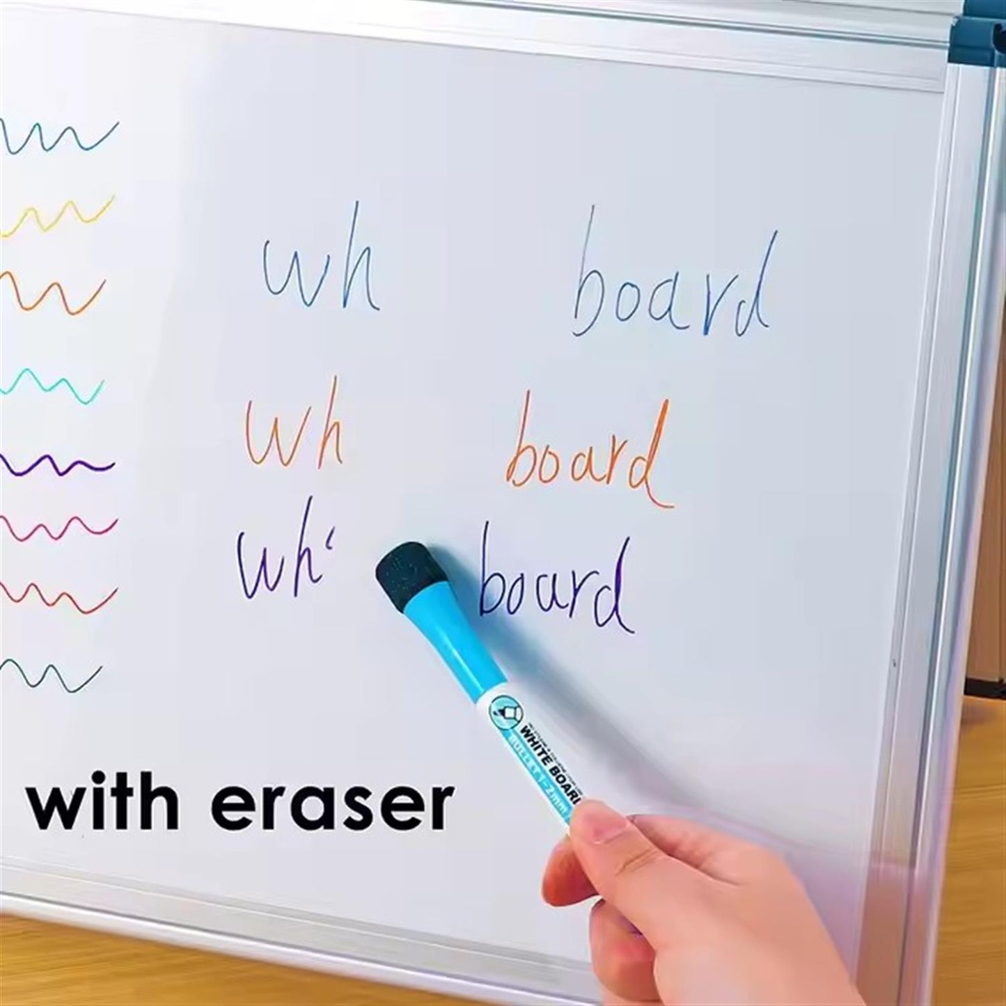 Pack of 8 Magnetic Whiteboard Marker Pens With Built‑In Magnet & Eraser