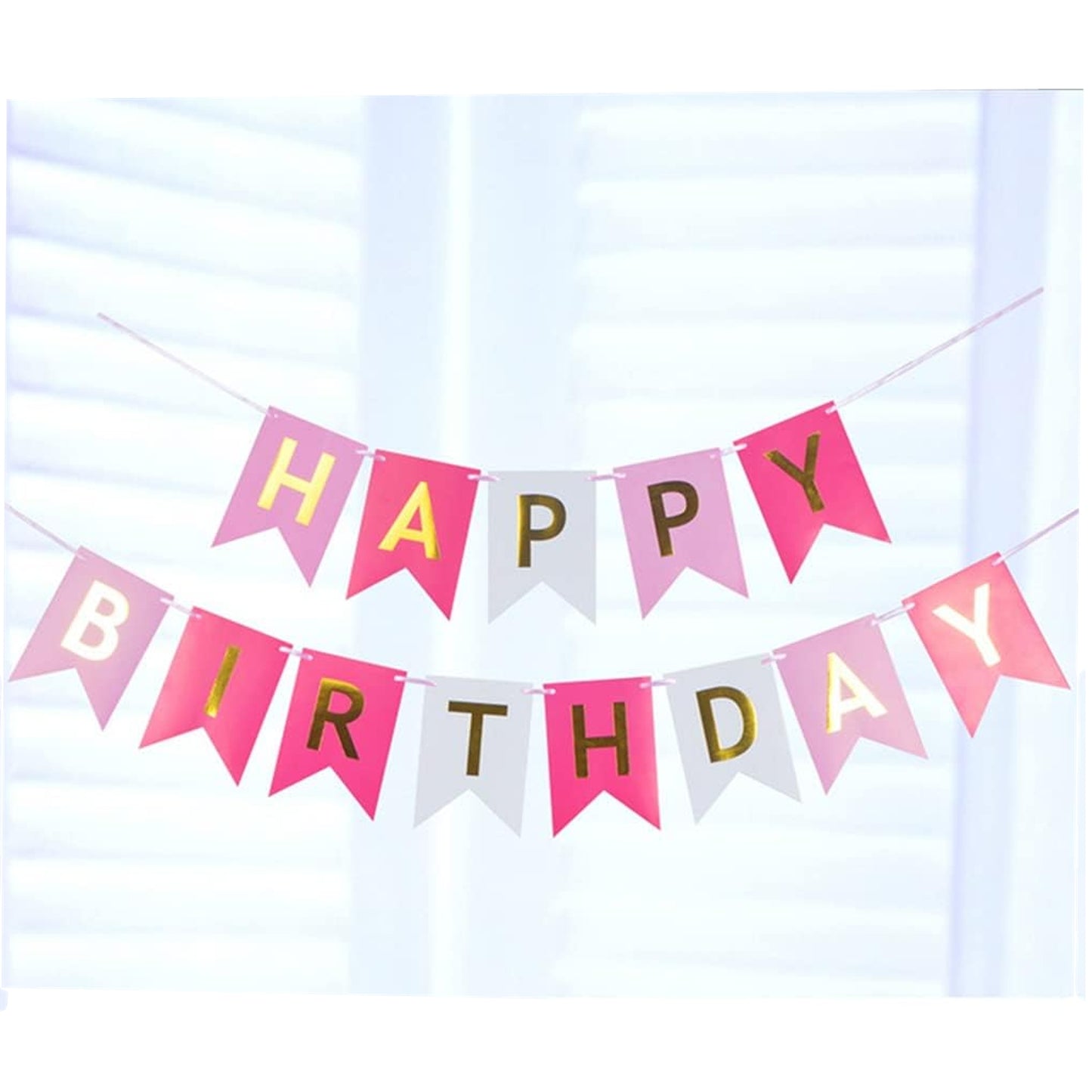Happy Birthday Party Banner Pink