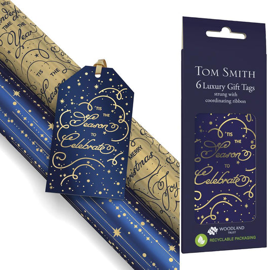 Pack of 6 Celebrations Design Luxury Christmas Gift Tags