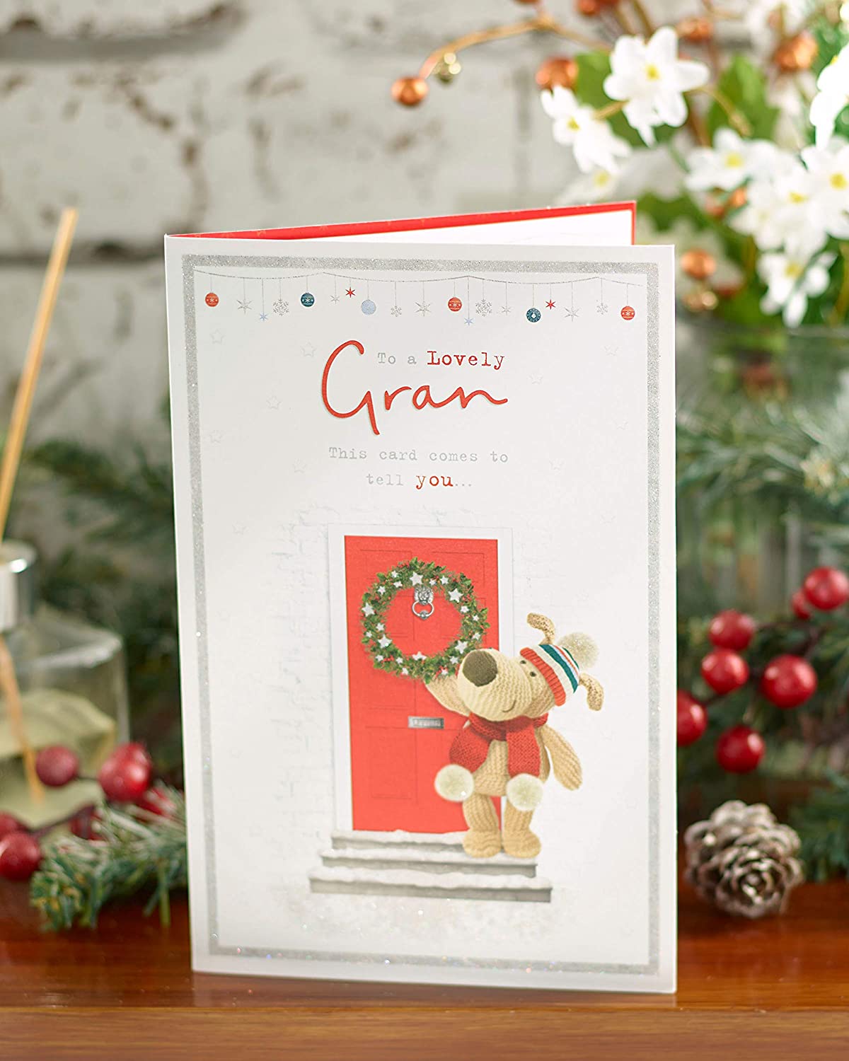 To A Lovely Granny Boofle And Wreath Design Christmas Card 