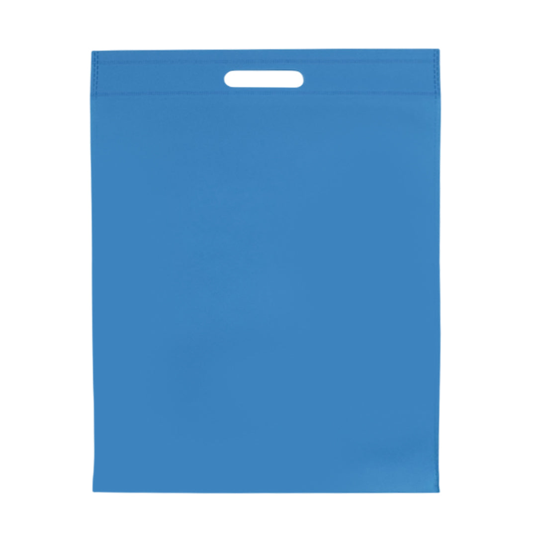 Pack of 50 Light Blue Coloured 45x35cm Non-Woven Patch Handle Bags