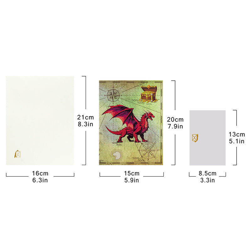 Fiery Red Dragon Fantasy 3D Pop Up Greeting Card - Birthday Event Holiday