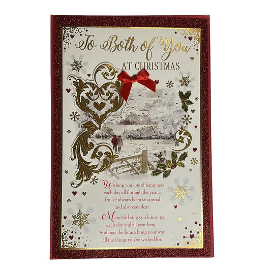 To Both of You Couple Walking in Winter Wonderland Design Christmas Card
