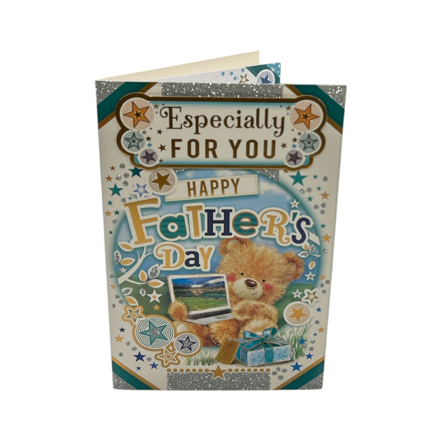 Especially For You Teddy With Laptop Design Father's Day Card