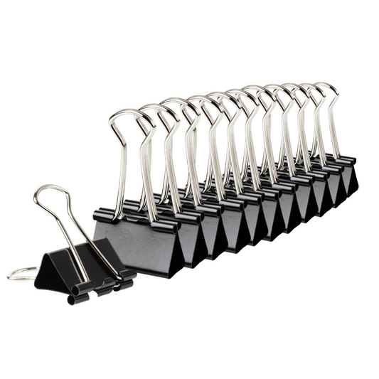 Pack of 24 Black 51mm Foldback Binder Clips