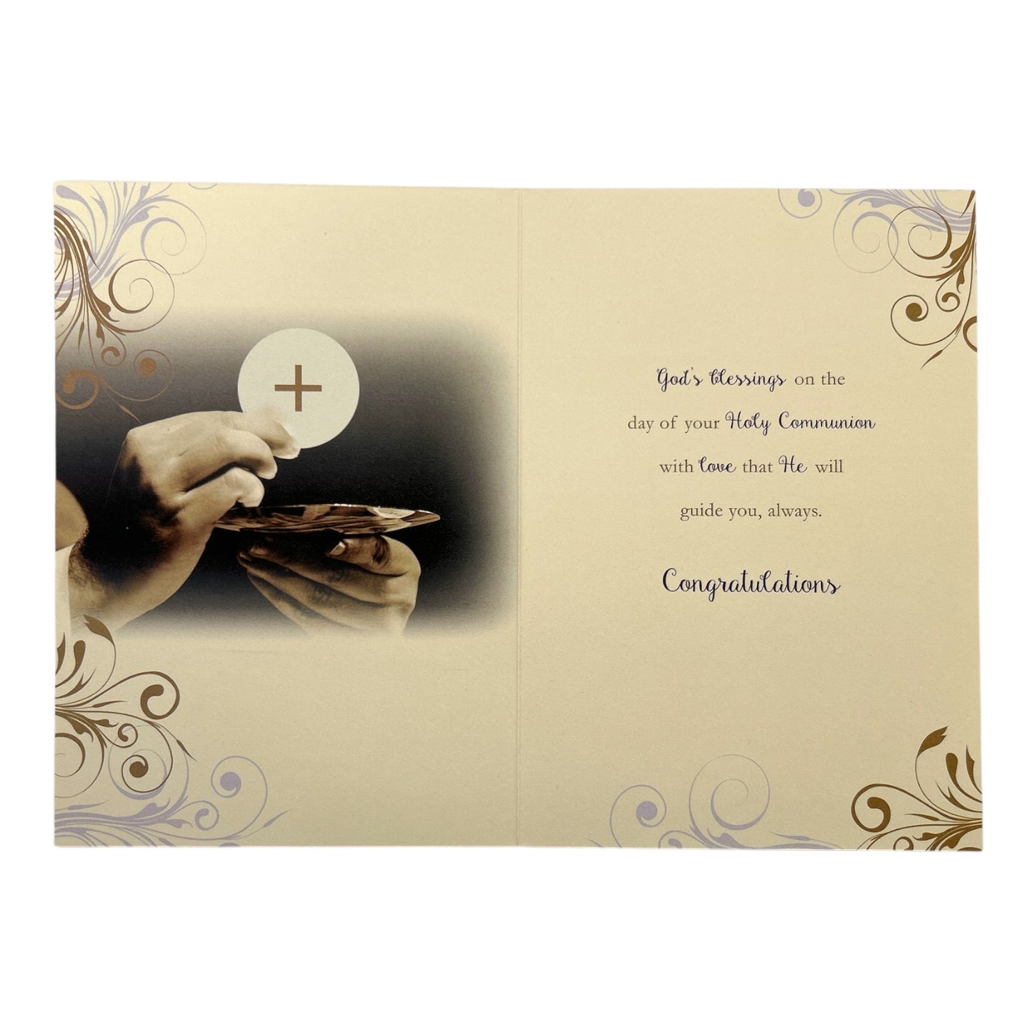 For You Grandson First Communion Cross Design Religious Card