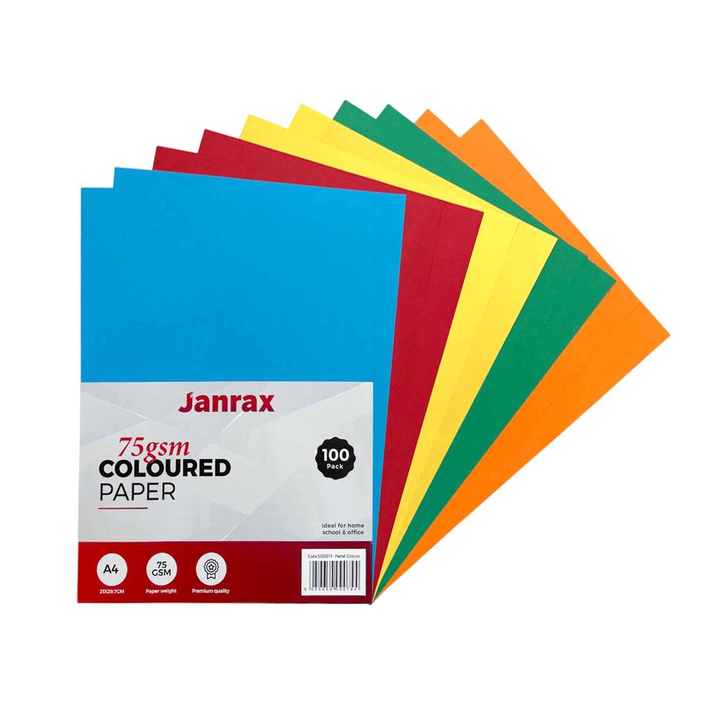 Pack of 3000 A4 Assorted Primary Coloured Paper 75gsm Sheets
